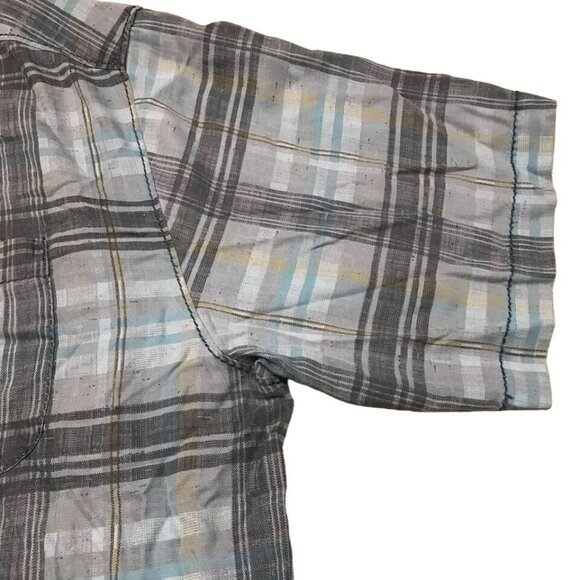 Tommy Bahama Silk Shirt Men’s Size Large Original Fit Plaid Aloha Hawaiian Style - Picture 2 of 6